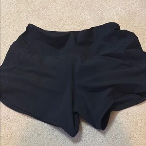 Lululemon black speed up shorts size 2 4”